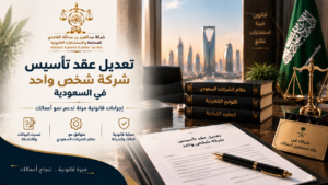 تعديل عقد تأسيس شركة شخص واحد
